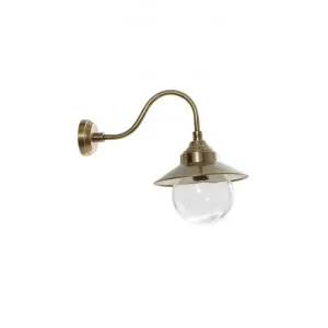 Zermatt Retro Outdoor Metal & Glass Wall Sconce, Antique Brass by Emac & Lawton, a Outdoor Lighting for sale on Style Sourcebook