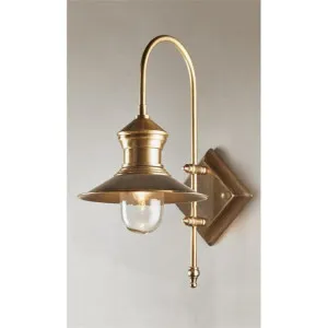St James IP54 Retro Outdoor Metal Wall Sconce, Antique Brass by Emac & Lawton, a Wall Lighting for sale on Style Sourcebook