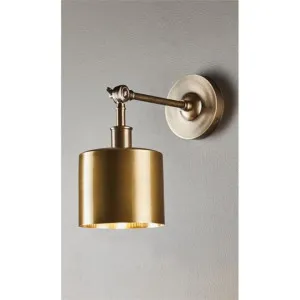 Portofino Metal Adjustable Wall Sconce, Antique Brass by Emac & Lawton, a Wall Lighting for sale on Style Sourcebook