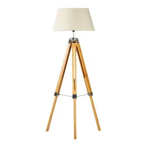 Surveyor Classic Timber Tripod Floor Lamp, Natural / Beige by New Oriental, a Floor Lamps for sale on Style Sourcebook