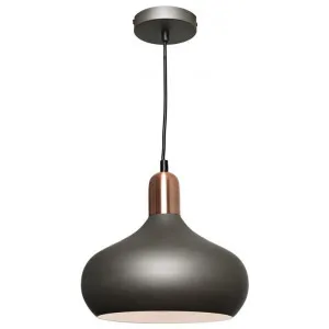 Bevo Metal Pendant Light, Bowl Shade, Charcoal / Copper by Cougar Lighting, a Pendant Lighting for sale on Style Sourcebook