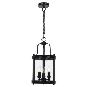 Newark Metal & Glass Pendant Light, Small, Black by Telbix, a Pendant Lighting for sale on Style Sourcebook
