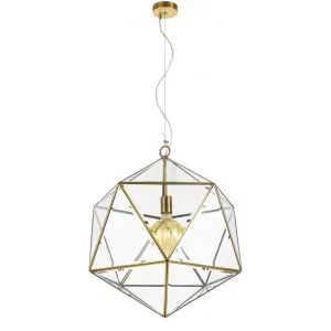 Lazlo Metal & Glass Pendant Light, Large, Antique Brass by Telbix, a Pendant Lighting for sale on Style Sourcebook
