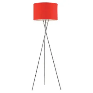 Denise Metal Tripod Floor Lamp, Silver / Red by Telbix, a Floor Lamps for sale on Style Sourcebook