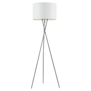 Denise Metal Tripod Floor Lamp, Silver / White by Telbix, a Floor Lamps for sale on Style Sourcebook