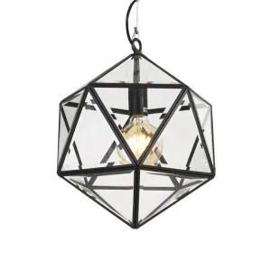 Lazlo Metal & Glass Pendant Light, Small, Black by Telbix, a Pendant Lighting for sale on Style Sourcebook