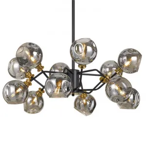 Annabel Metal & Glass Pendant Light, Large, Black / Smoke by Telbix, a Pendant Lighting for sale on Style Sourcebook