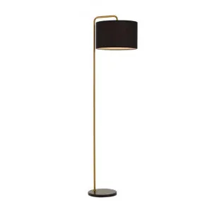 Ingrid Metal & Marble Base Floor Lamp, Black / Gold by Telbix, a Floor Lamps for sale on Style Sourcebook