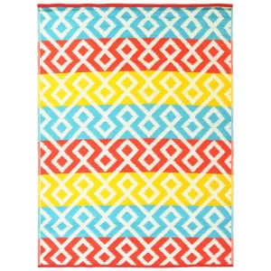 Chatai Geo Diamond Reversible Outdoor Rug, 120x170cm, Multi by Artisan Decor, a Outdoor Rugs for sale on Style Sourcebook
