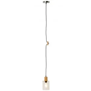 Abbotsford Glass & Wood Pendant Light, Cylinder by Lexi Lighting, a Pendant Lighting for sale on Style Sourcebook