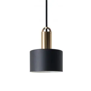 Sync Metal Pendant Light, Tube Shade, Black / Brass by Lumiluxe, a Pendant Lighting for sale on Style Sourcebook