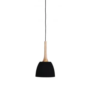 Malt I Timber & Metal Pendant Light, 22cm, Black by Oriel Lighting, a Pendant Lighting for sale on Style Sourcebook