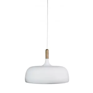 Malt II Timber & Metal Pendant Light, 48cm, White by Oriel Lighting, a Pendant Lighting for sale on Style Sourcebook
