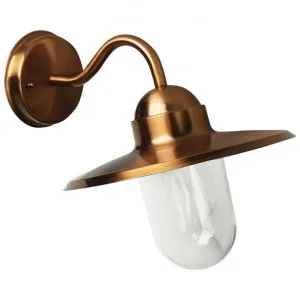 Alley IP44 Exterior Angled Wall Light, Brushed Copper by Oriel Lighting, a Outdoor Lighting for sale on Style Sourcebook