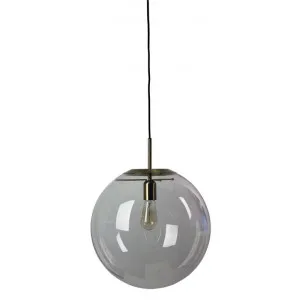 Newton Spherical Glass Pendant Light, 40cm, Brushed Brass by Oriel Lighting, a Pendant Lighting for sale on Style Sourcebook