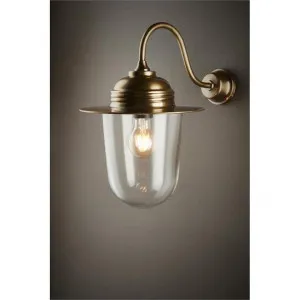 Stanmore Metal & Glass Wall Light, Antique Brass by Emac & Lawton, a Wall Lighting for sale on Style Sourcebook