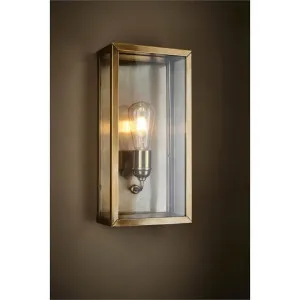 Goodman Metal & Glass Wall Light, Large, Antique Brass by Emac & Lawton, a Wall Lighting for sale on Style Sourcebook