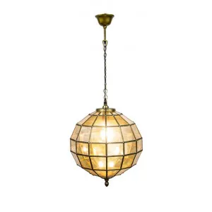 Prince Albert Metal & Glass Sphere Pendant Light, Medium, Brass by Emac & Lawton, a Pendant Lighting for sale on Style Sourcebook