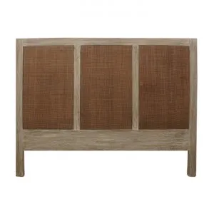 Balonne Mango Wood & Rattan Bed Headboard, Queen, Driftwood Wash by Chateau Legende, a Bed Heads for sale on Style Sourcebook