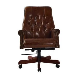 Osborne Aged Leather Bankers Chair, Cigar by Affinity Furniture, a Chairs for sale on Style Sourcebook