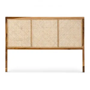Lazie Rattan & Teak Bed Headboard, Queen, Natural by FLH, a Bed Heads for sale on Style Sourcebook