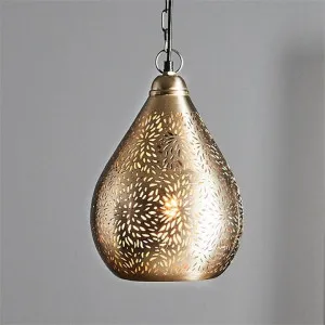 Aquarius Perforated Metal Pendant Light, Teardrop, Small, Nickel by Zaffero, a Pendant Lighting for sale on Style Sourcebook