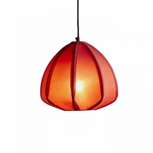 Urchin Cotton Fabric Lantern Pendant Light, Small, Red by Zaffero, a Pendant Lighting for sale on Style Sourcebook