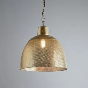 Riva Perforated Iron Dome Pendant Light, Medium, Antique Brass by Zaffero, a Pendant Lighting for sale on Style Sourcebook