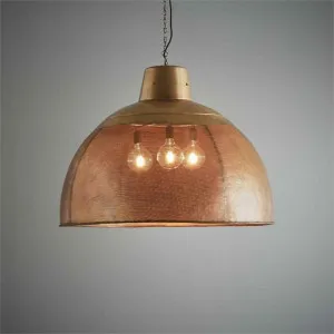 Riva Perforated Iron Dome Pendant Light, Extra Large, Antique Brass by Zaffero, a Pendant Lighting for sale on Style Sourcebook