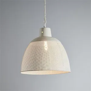 Riva Perforated Iron Dome Pendant Light, Large, White by Zaffero, a Pendant Lighting for sale on Style Sourcebook
