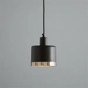 Montreux Metal Drum Pendant Light, Small, Black / Nickel by Zaffero, a Pendant Lighting for sale on Style Sourcebook