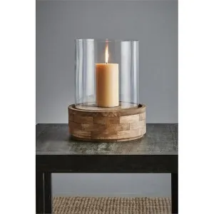 Amalfi Glass & Wood Hurricane Lamp, Large by Zaffero, a Lanterns for sale on Style Sourcebook