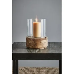 Amalfi Glass & Wood Hurricane Lamp, Small by Zaffero, a Lanterns for sale on Style Sourcebook