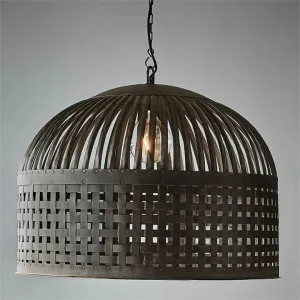 Esch Woven Metal Strips Pendant Light, Large, Antique Black by Zaffero, a Pendant Lighting for sale on Style Sourcebook