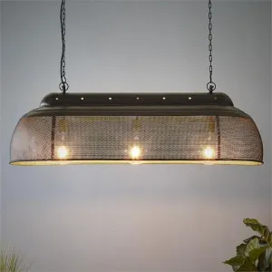 Riva Perforated Iron Elongated Pendant Light, Small, Black by Zaffero, a Pendant Lighting for sale on Style Sourcebook