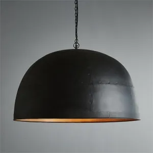 Noir Iron Dome Pendant Light, Large, Black / Gold by Zaffero, a Pendant Lighting for sale on Style Sourcebook