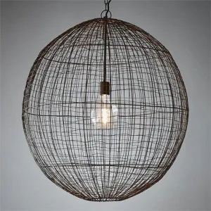 Cray Metal Wire Pendant Light, Ball, Large, Antique Copper by Zaffero, a Pendant Lighting for sale on Style Sourcebook