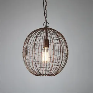 Cray Metal Wire Pendant Light, Ball, Small, Antique Copper by Zaffero, a Pendant Lighting for sale on Style Sourcebook