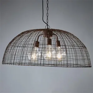 Cray Metal Wire Pendant Light, Dome, Antique Copper by Zaffero, a Pendant Lighting for sale on Style Sourcebook