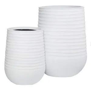 Ryker 2 Piece Stonelite Planter Set, White by Rogue, a Plant Holders for sale on Style Sourcebook