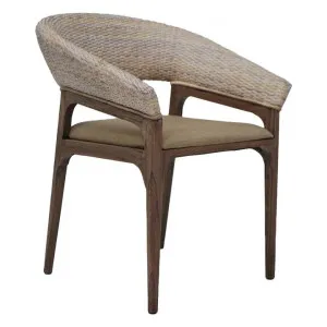 Halton Rattan & Mindi Wood Dining Armchair, Dark Walnut by Chateau Legende, a Dining Chairs for sale on Style Sourcebook
