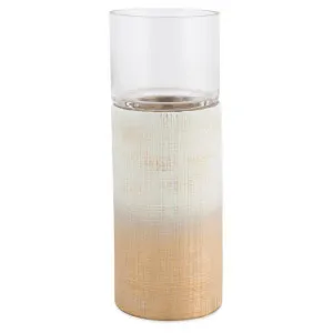 Janesen Ceramic & Glass Pillar Candle Holder, Large, Ocher by Casa Uno, a Candle Holders for sale on Style Sourcebook