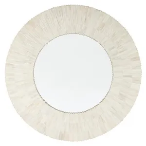 Celine Bone Inlaid Framed Round Wall Mirror, 100cm by Cozy Lighting & Living, a Mirrors for sale on Style Sourcebook