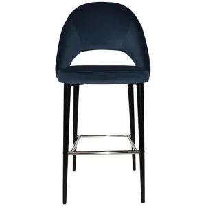 Chevron Commercial Grade Regis Fabric Bar Stool, Metal Leg, Navy / Black by Eagle Furn, a Bar Stools for sale on Style Sourcebook