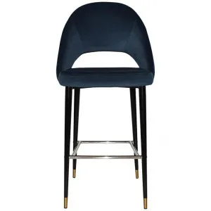 Chevron Commercial Grade Regis Fabric Bar Stool, Metal Leg, Navy / Black Brass by Eagle Furn, a Bar Stools for sale on Style Sourcebook