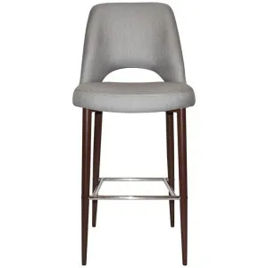 Albury Commercial Grade Gravity Fabric Bar Stool, Metal Leg, Steel / Walnut by Eagle Furn, a Bar Stools for sale on Style Sourcebook