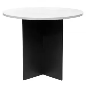 Logan Round Meeting Table, 90cm, White / Black by YS Design, a Desks for sale on Style Sourcebook