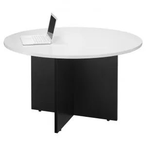 Logan Round Meeting Table, 120cm, White / Black by YS Design, a Desks for sale on Style Sourcebook