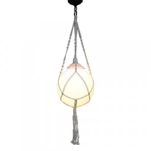 Macrame Glass Ball Pendant Light by Fat Shack Vintage, a Pendant Lighting for sale on Style Sourcebook