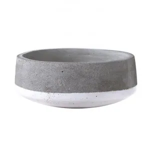Alanis Concrete Bowl Planter, Grey / White by Superb Lifestyles, a Plant Holders for sale on Style Sourcebook